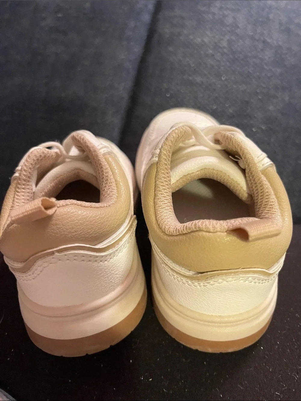 Old Navy  White Toddler Sneakers with Brown Trim & Bottoms